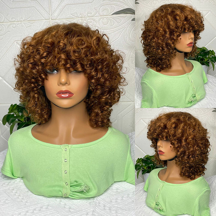 200/250% Density Human Hair Lace Front Wig Deep Curl Style