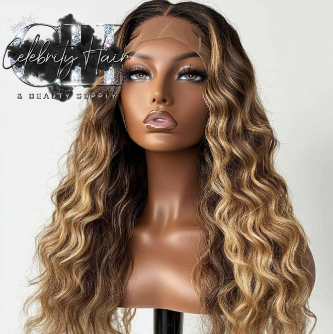 Sexy Blonde Indian Loose Deep 24 Inch HD Lace Wig Pre-plucked