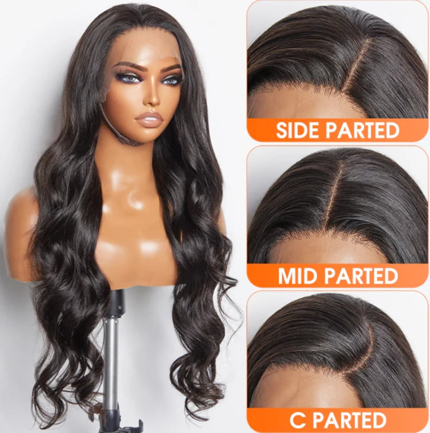 150 Density 13x6 Glueless Lace Front Wig Body Wave Natural Black 18 To 26 Inches - Celebrity Hair & Beauty