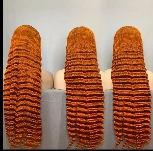 Ginger Orange Brazilian Virgin HD Lace Frontal Wig 200% Density.