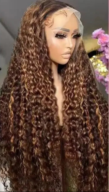 Density Ombre Highlight Wig Lace Front HD Colored Wig.