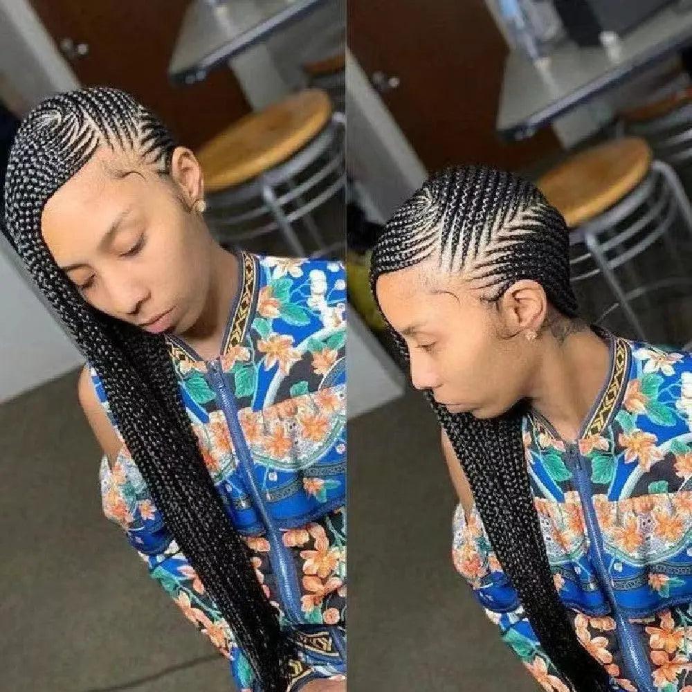 Long Braided Wig-Synthetic Braided Wig Full Lace 34 Inches for Ladies.