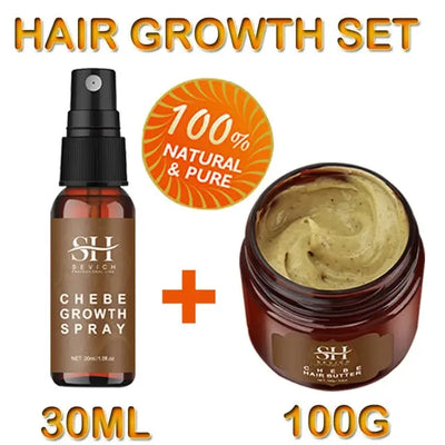 Chebe New Set African Traction Alopecia Treatment Crazy Hair Growth Oil Spray Edge Control Hair Styling Braiding Gel Wax Sevich Hair spray set