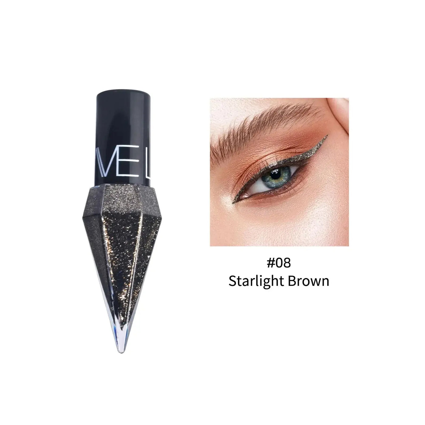 Waterproof Diamonds Eyeliner Eyeshadow Glitter Silver Rose Gold Color Shiny Sequins Eyeliner Eye Shadow Makeup Beauty Cosmetics - Celebrity Hair & Beauty