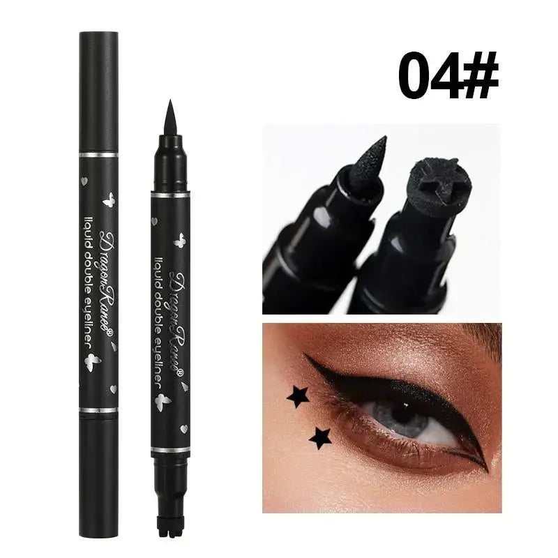 2 IN 1 Butterfly Seal Eyeliner Pen Star Moon Stamp Waterproof Celebrity Hair & Beauty
