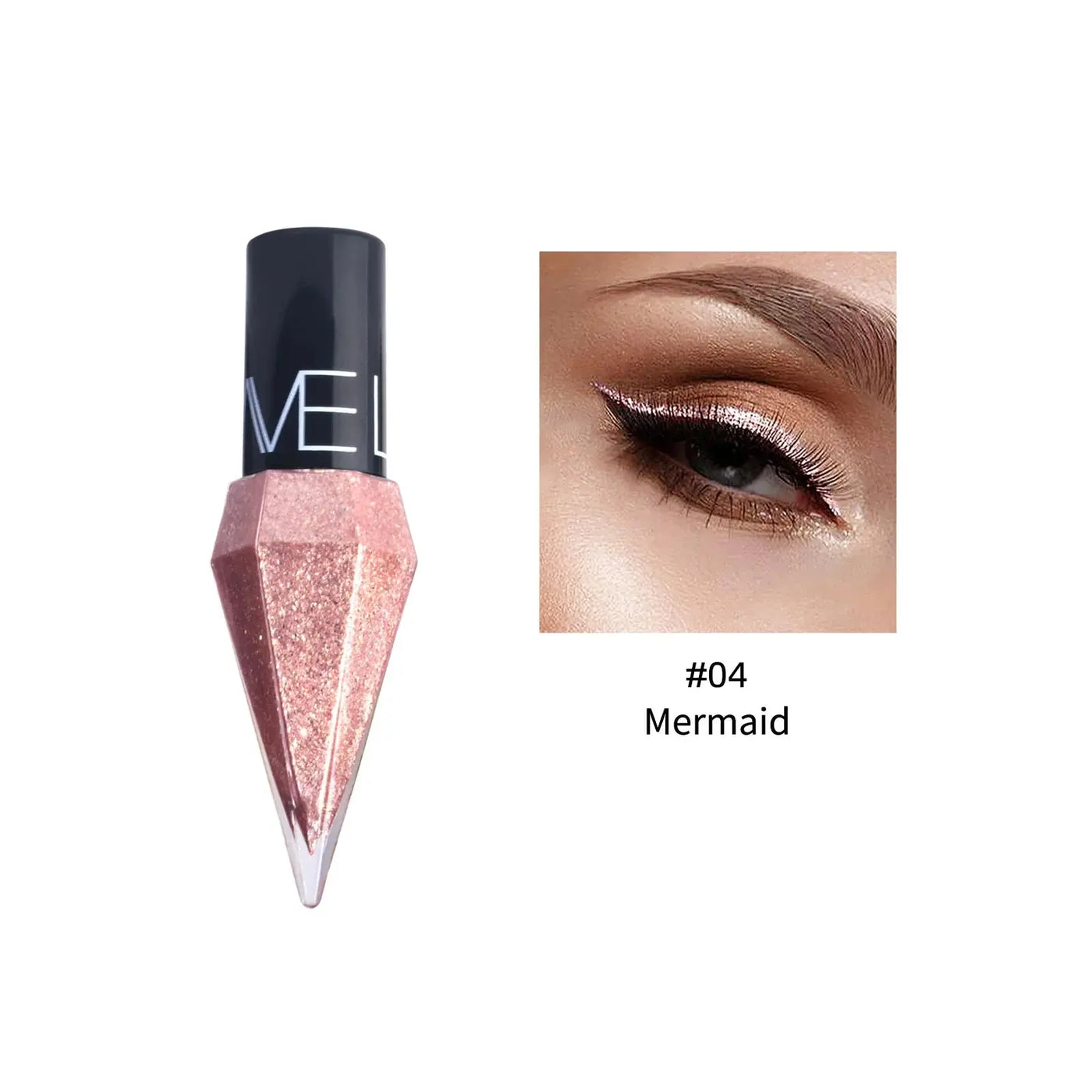Waterproof Diamonds Eyeliner Eyeshadow Glitter Silver Rose Gold Color Shiny Sequins Eyeliner Eye Shadow Makeup Beauty Cosmetics - Celebrity Hair & Beauty
