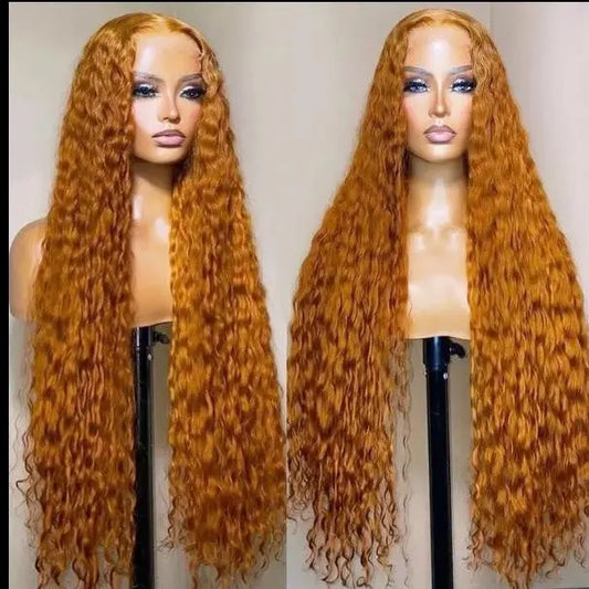 Ginger Orange Brazilian Virgin HD Lace Frontal Wig 200% Density.