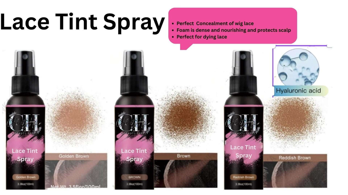 Lace Tint Spray for Wigs and Liners Natural Look Quick Application.