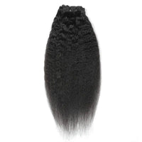 Kinky Straight Clip-In Extensions-Human Hair Extensions Natural.