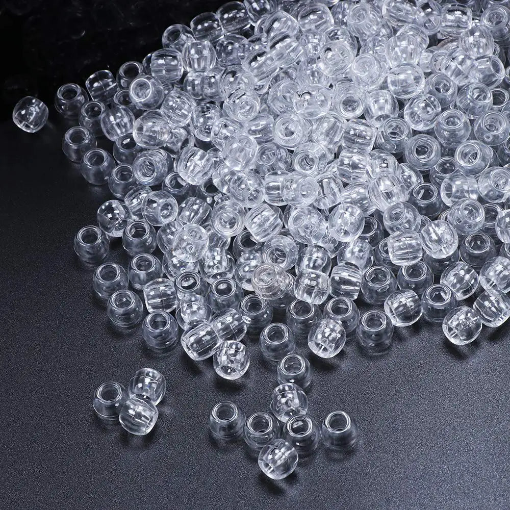 50pcs 12mm Transparent Resin Hair Beads for Dreadlocks