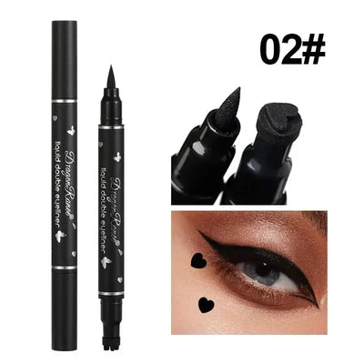 2 IN 1 Butterfly Seal Eyeliner Pen Star Moon Stamp Waterproof Celebrity Hair & Beauty