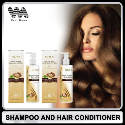 Collagen Shampoo and Conditioner for Hair Cleaning Scalp Nourish Hair Strengthening Shampoo Keratin Repair Mask Soft Hair Care