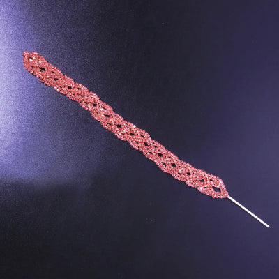 Rhinestone Dirty Braided Hair Band Fashion Pink