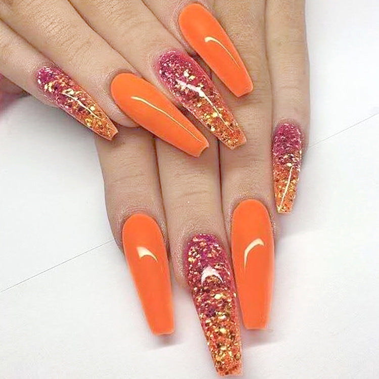 Long Ballet Nails With Flat And Pointed Water Droplets B