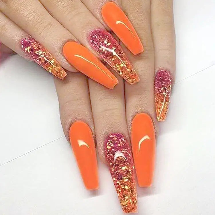 Long Ballet Nails With Flat And Pointed Water Droplets B