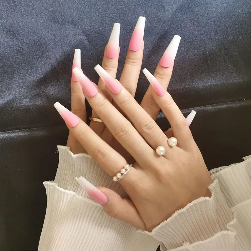 Long Ballet Nails With Flat And Pointed Water Droplets F