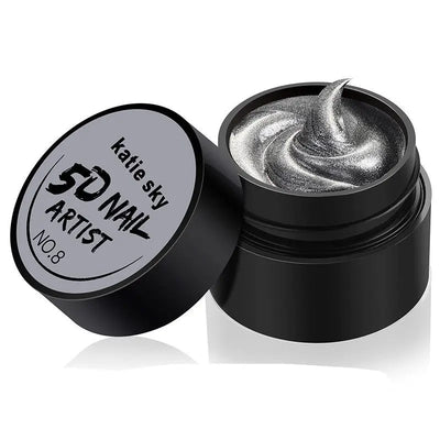 Painted Metal Painted Glue 5D Three-dimensional Nail Phototherapy Pull Line Nail Polish Glue 8 STYLE