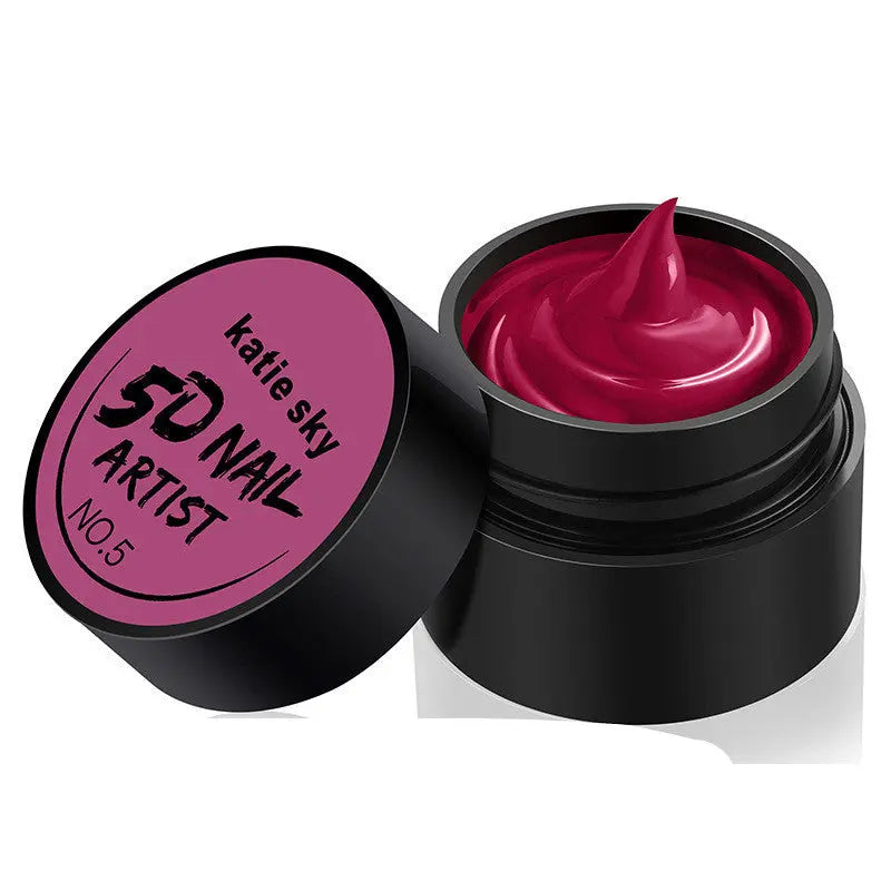 Painted Metal Painted Glue 5D Three-dimensional Nail Phototherapy Pull Line Nail Polish Glue 5 STYLE