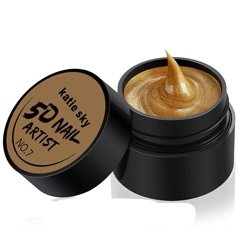 Painted Metal Painted Glue 5D Three-dimensional Nail Phototherapy Pull Line Nail Polish Glue 7 STYLE