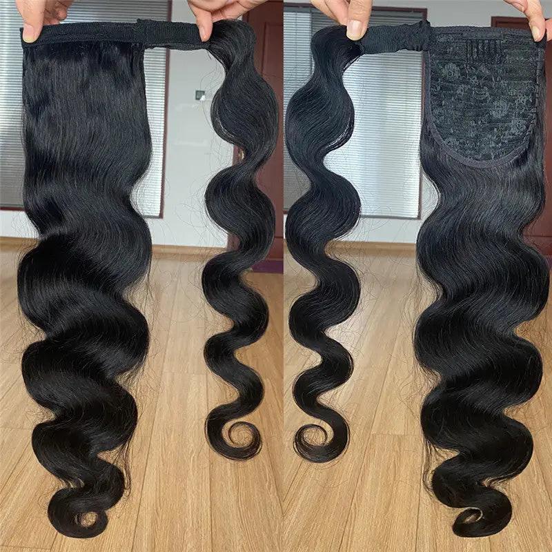 Body Wave Ponytail -Human Hair Bandage Bundled Style.