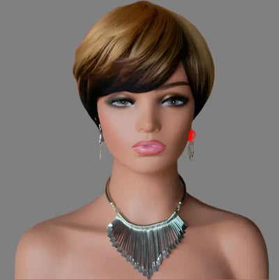 Pixie Cut Wig Short Layered Virgin Human Hair Wigs With Bangs