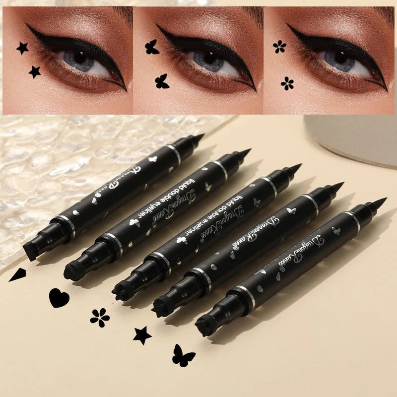 2 IN 1 Butterfly Seal Eyeliner Pen Star Moon Stamp Waterproof