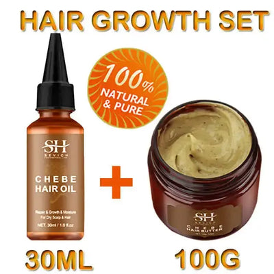 Chebe New Set African Traction Alopecia Treatment Crazy Hair Growth Oil Spray Edge Control Hair Styling Braiding Gel Wax Sevich Hair mask set