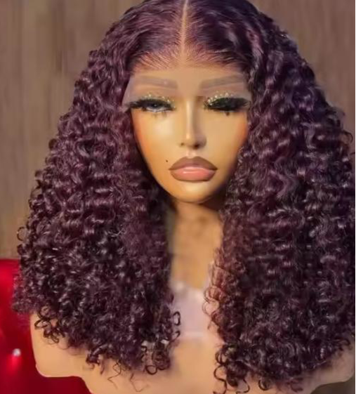 250% Density Pixie Curly Raw Human Hair 99J Ombre Blend
