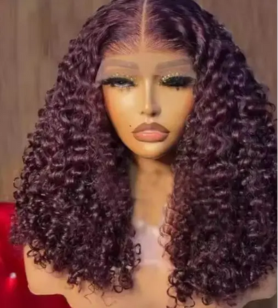 250% Density Pixie Curly Raw Human Hair 99J Ombre Blend
