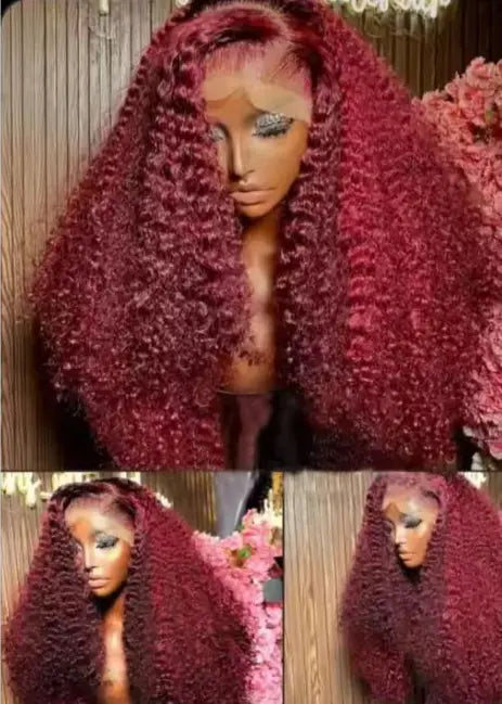 250% Density Pixie Curly Raw Human Hair 99J Ombre Blend 26