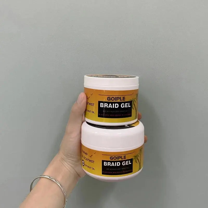 GOIPLE Long Lasting Hold Braid Gel for Black Women Shine n Jam Loc and Twist Wax Tames Frizz Edges Hair Cornrow Styling Product