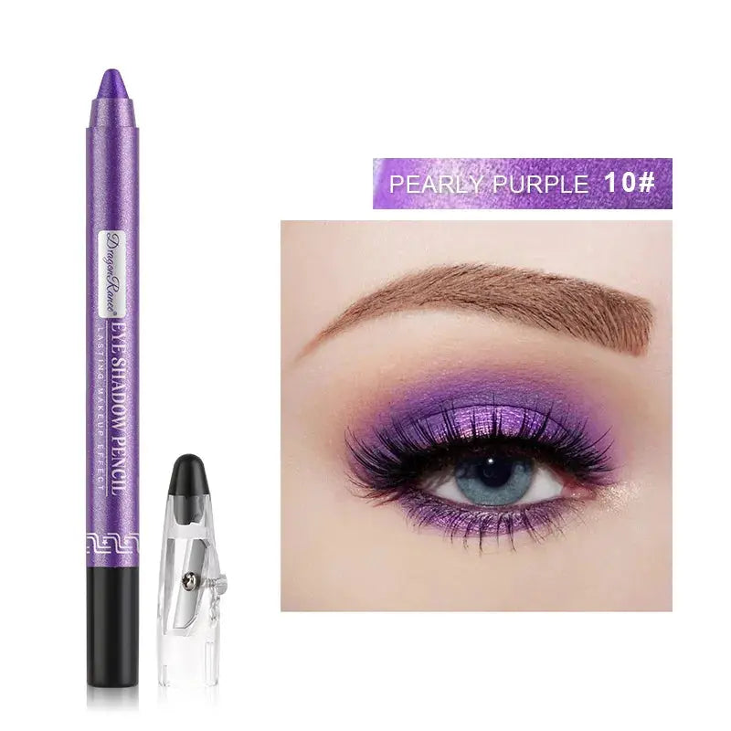 12 Colors Pearlescent Eyeshadow Pen Long Lasting Waterproof - Celebrity Hair & Beauty