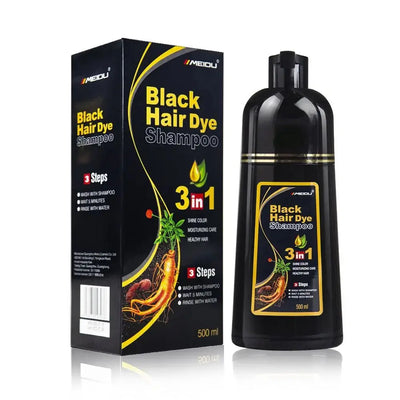 500ml 3 In 1 Instant Coloring Shampoo Natural Black Dye black