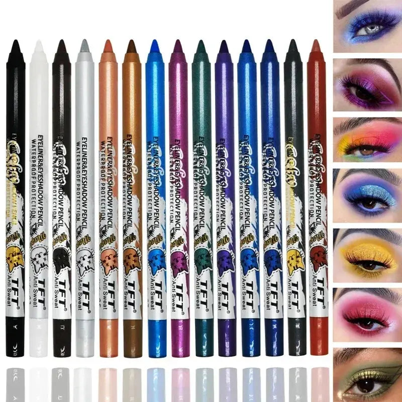 Colorful Long-lasting Eyeliner Pencil Waterproof Quick-dry No Blooming Blue Pink Eye Liner Pen Eyes Makeup Cosmetics Tools
