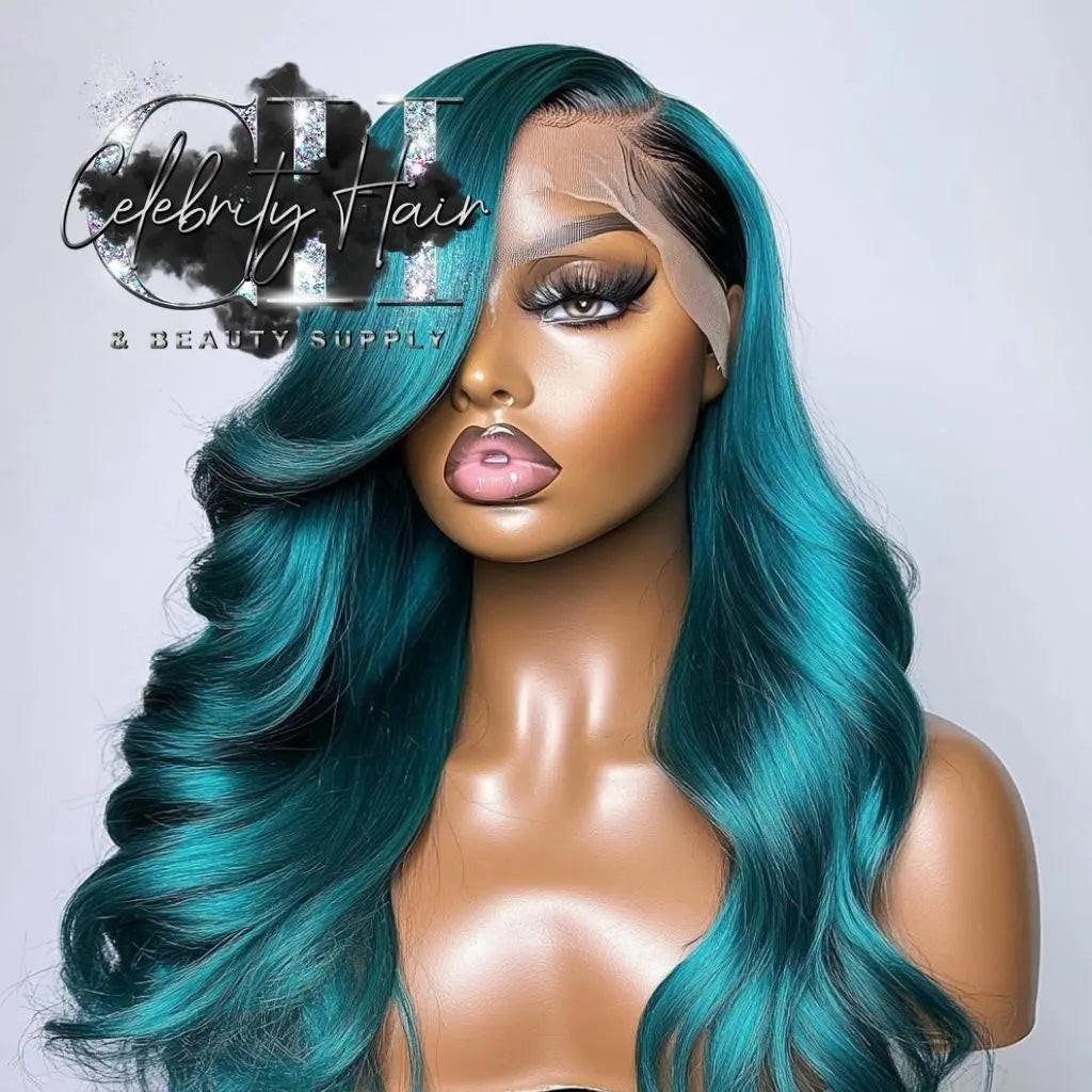 Custom Color "Queen B" Natural Body Wave Sensation 100% Premium Human Hair  220% Density 13X4  HD Lace 24-30".