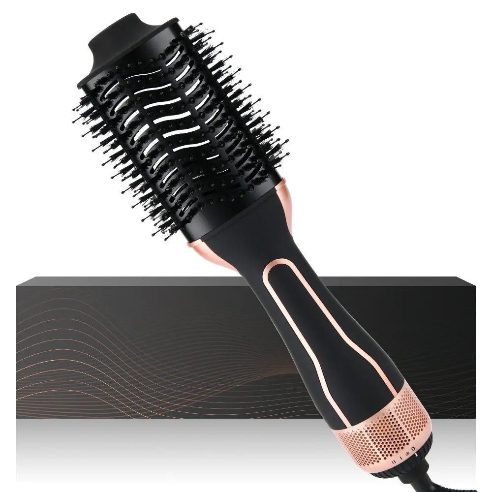 Wholesale 3 In 1 Electric Blow Dry Brush One Step Hair Dryer High Power Hot Air Volumizer Comb Professional Hot Air Brush Black