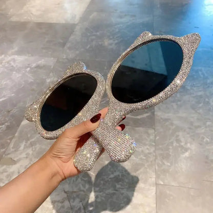 Sparkling Rhinestone Handheld Mirror.