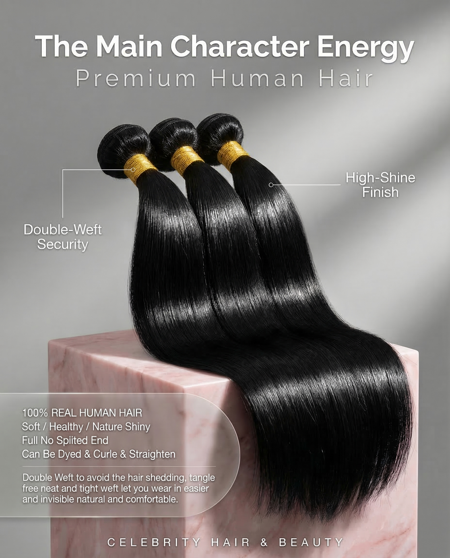 Raw Vietnam straight virgin hair bundles, 10-30 inches, high-shine finish with double-weft security.