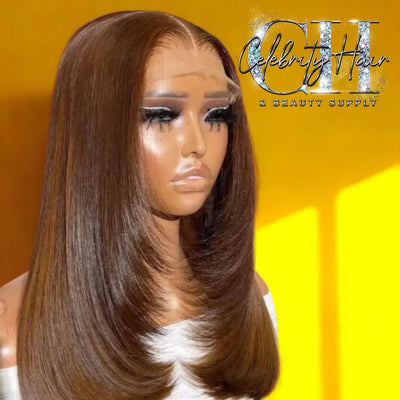 100% Brazilian Human Hair Wig Glueless HD Lace Straight Style 22Inch