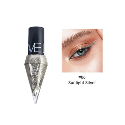 Waterproof Diamonds Eyeliner Eyeshadow Glitter Silver Rose Gold Color Shiny Sequins Eyeliner Eye Shadow Makeup Beauty Cosmetics - Celebrity Hair & Beauty
