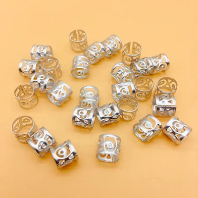 100Pcs Lot Golden Silver Hair Rings Dreadlock Beads Clips Silver 100pcs