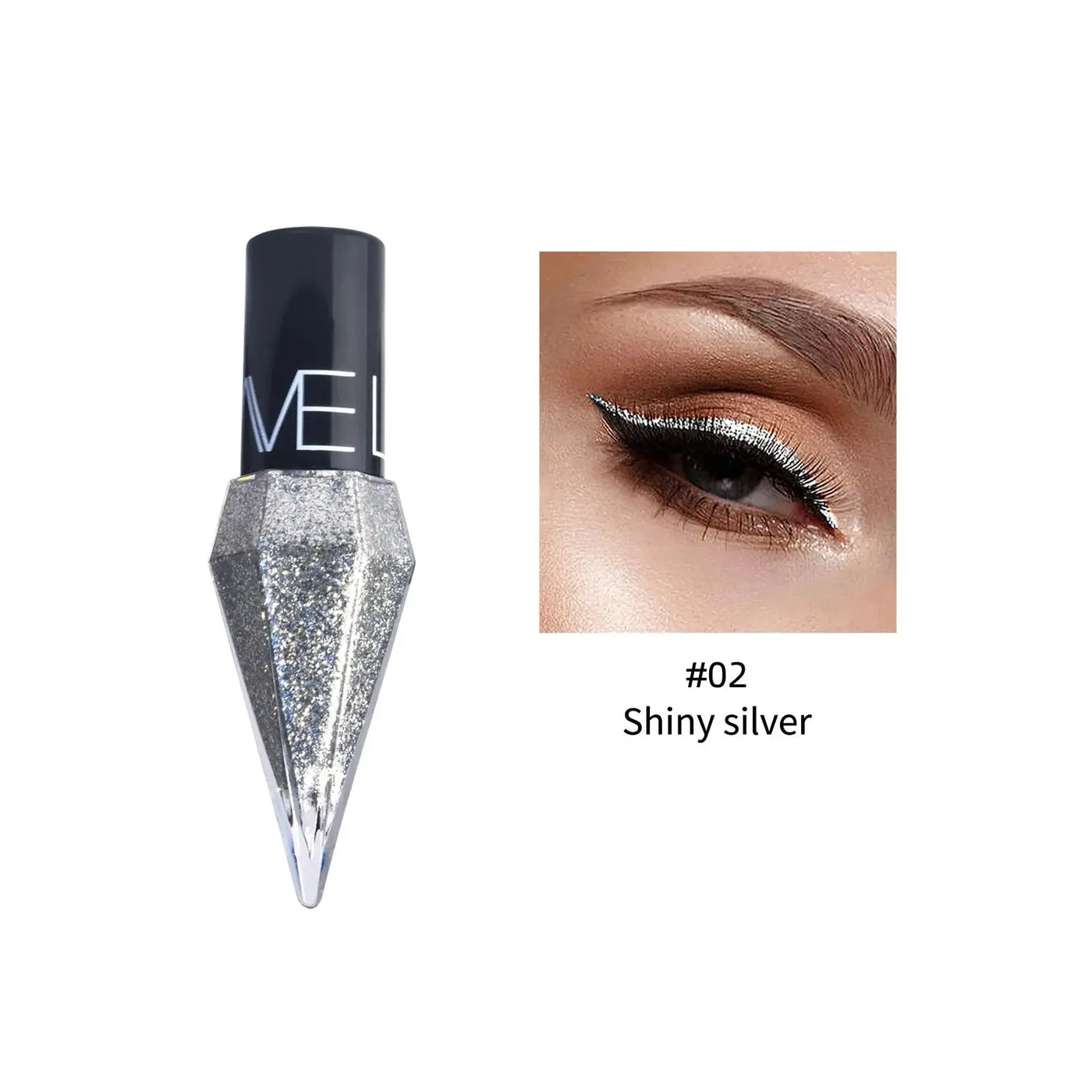 Waterproof Diamonds Eyeliner Eyeshadow Glitter Silver Rose Gold Color Shiny Sequins Eyeliner Eye Shadow Makeup Beauty Cosmetics - Celebrity Hair & Beauty