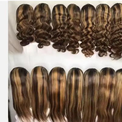 Ombre Brown Honey 13*6 Lace Frontal HD Human Hair Wig