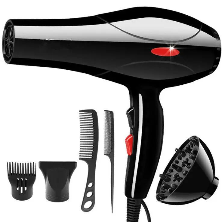 2200W Professional Style Hair Dryer Nozzle Concentrator Blower Pro Salon Heat UK Black