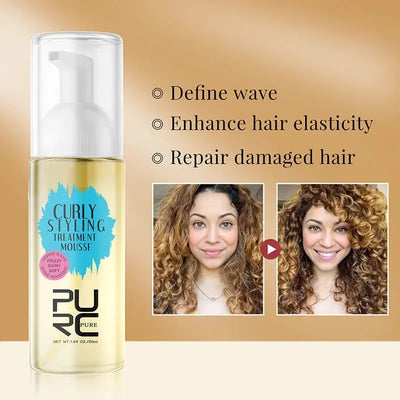 Curly Styling Hair Treatment Mousse Wavy Hair Products Shampoo Smoothing Castor Oil for Dry Damaged Frizz Hair Care Бигуди