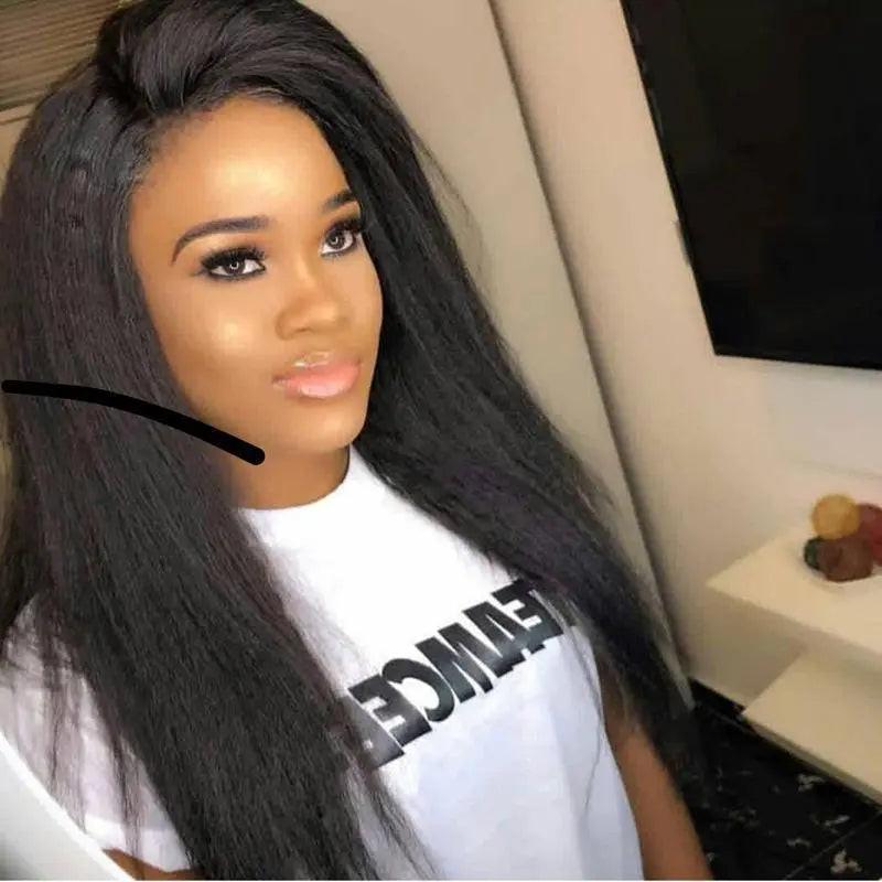 Kinky Straight Clip-In Extensions-Human Hair Extensions Natural.