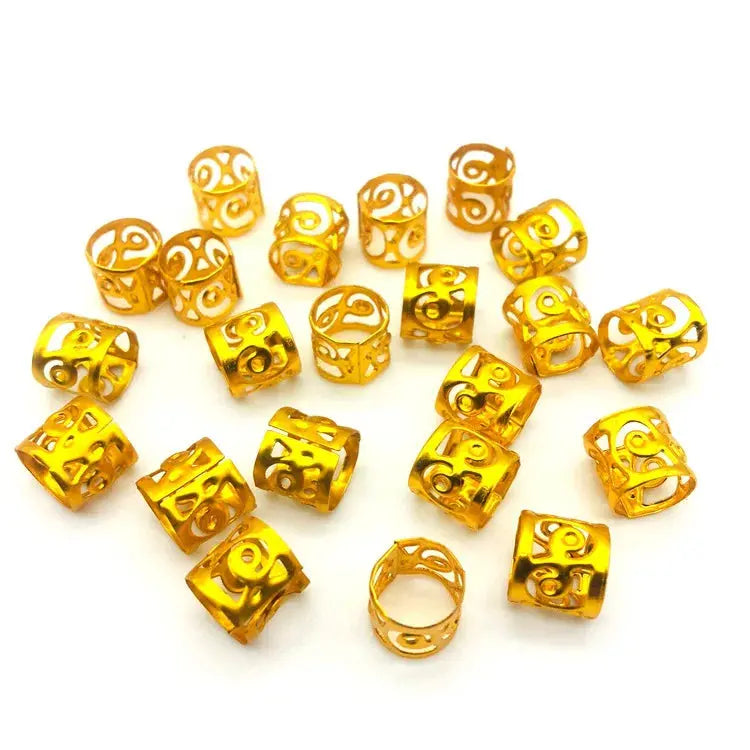 100Pcs Lot Golden Silver Hair Rings Dreadlock Beads Clips Golden 100pcs