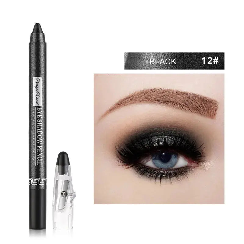 12 Colors Pearlescent Eyeshadow Pen Long Lasting Waterproof - Celebrity Hair & Beauty