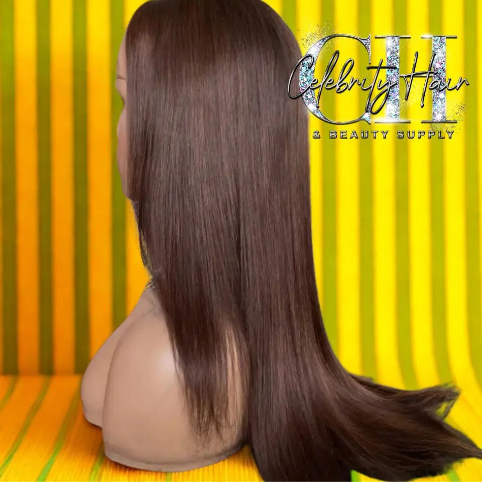 100% Brazilian Human Hair Wig Glueless HD Lace Straight Style 22Inch