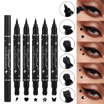2 IN 1 Butterfly Seal Eyeliner Pen Star Moon Stamp Waterproof Celebrity Hair & Beauty